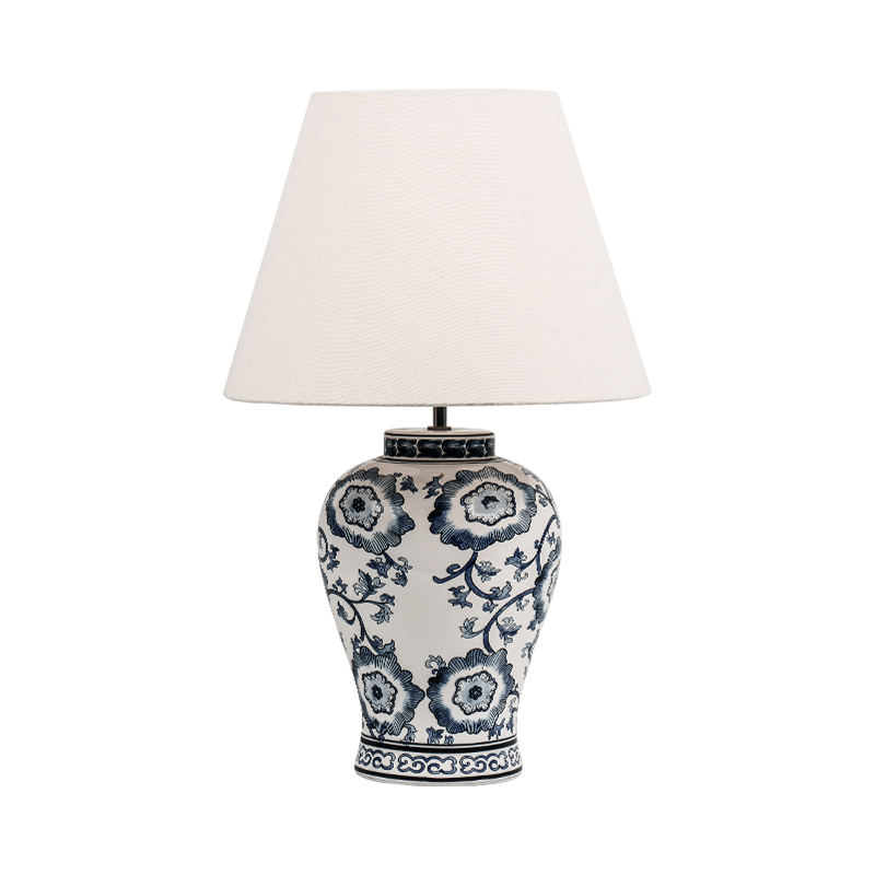 Nieuwe Chinese stijl blauwe en witte porseleinen tafellamp