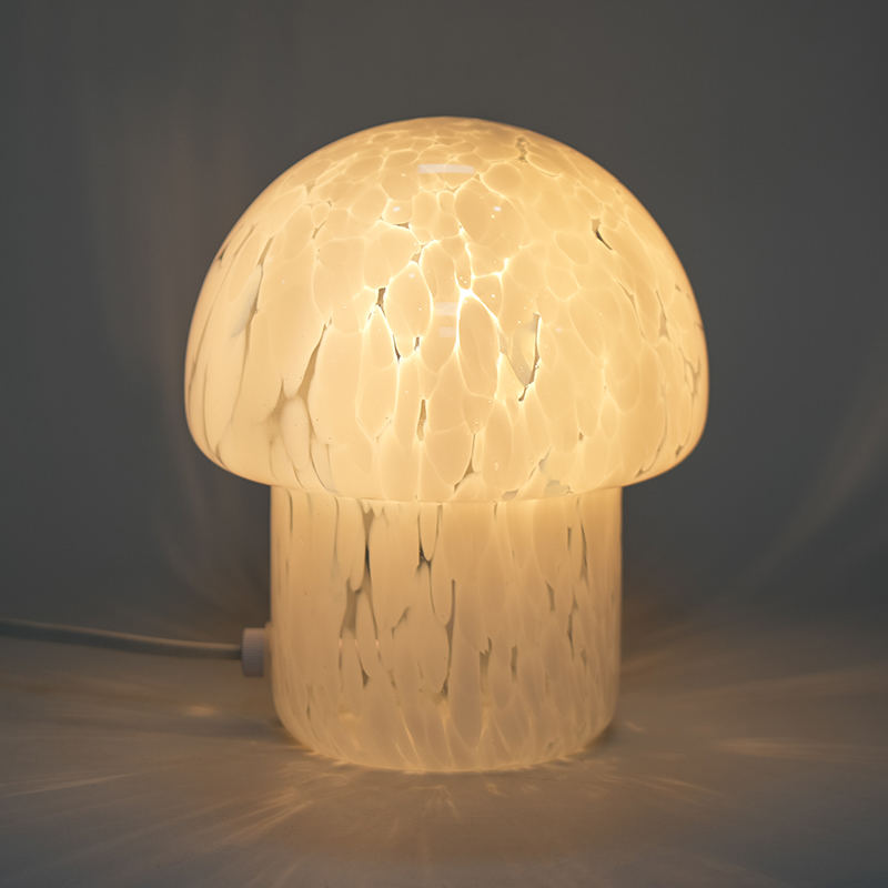 Spated glazen champignon tafellamp