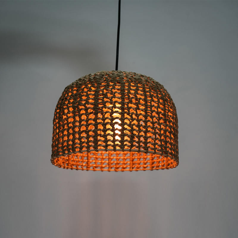 Rattan Retro Hotel en B&B Kroonluchter (Hennep Rope Weaving)
